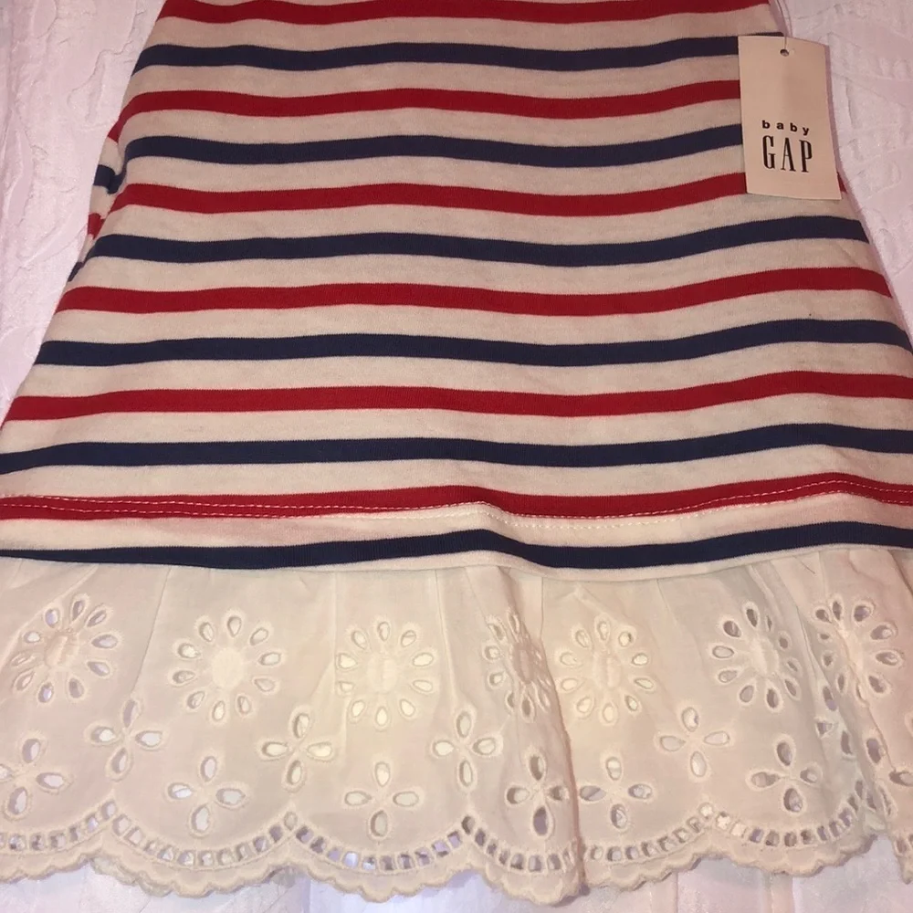 Baby Gap NWT  red and blue striped dress size 6-12 M
